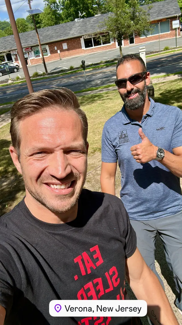 TRELIA's founder with builder-buyer Mo after selling 21-25 Grove Ave in Verona, NJ